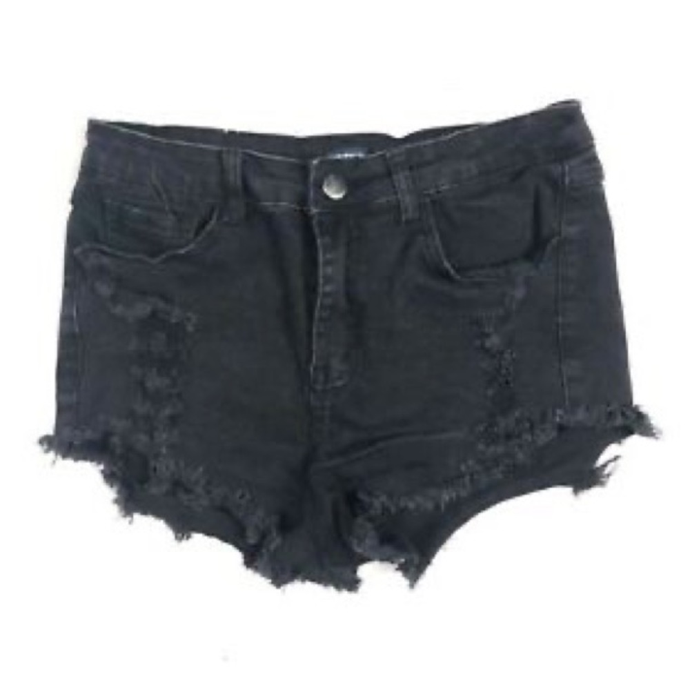 NWT brandy ripped black jean shorts